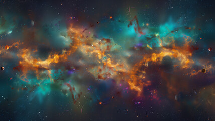 a space galaxy cloud nebula, where the interplay of light and color captures the essence of the...