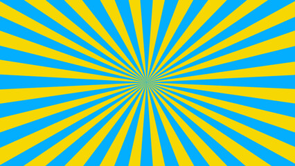 Blue and yellow sunburst background
