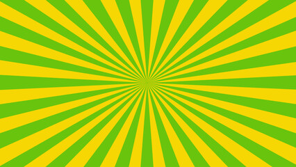 Green and yellow sunburst background