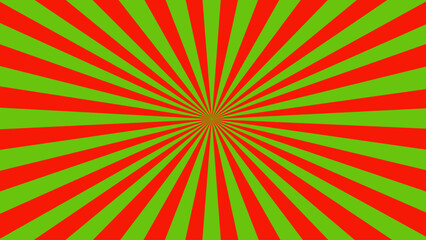 Green and red sunburst background