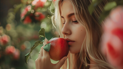 An image of Eve, tempted to eat the fruit of the forbidden tree 