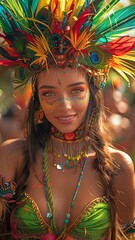 Selfie at the funfair celebration by a Brazilian female samba dancer