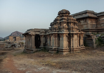 Fototapeta premium Hemakuta group of temples, Hampi - a cluster of ancient shrines. India