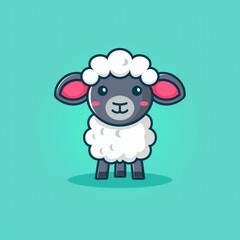 Fototapeta premium Flat design cute Sheep vector for logo or branding.