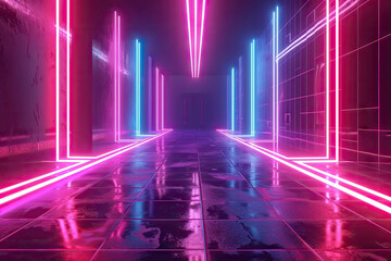 a 90s cg animation background, red white and blue neon, retro synthwave screensaver