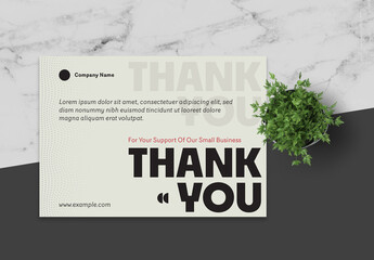 Green And Black Thank You Card