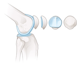 Knee Joint Anatomy. Patella. Illustration