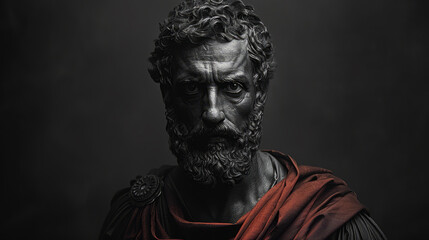 Bacchus bust sculpture, Ancient Greek god of Wine. - obrazy, fototapety, plakaty