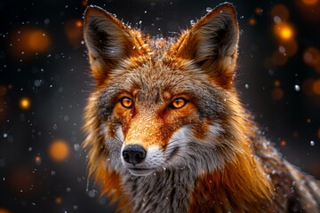 Fototapeta premium Intense Fox Portrait in Snowy Ambience