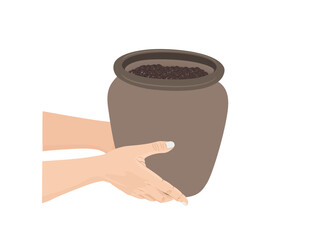 Clay pots used to grow plants.