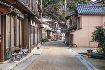Fototapeta na wymiar Funaya house in Ine bay at Ine Kyoto Japan