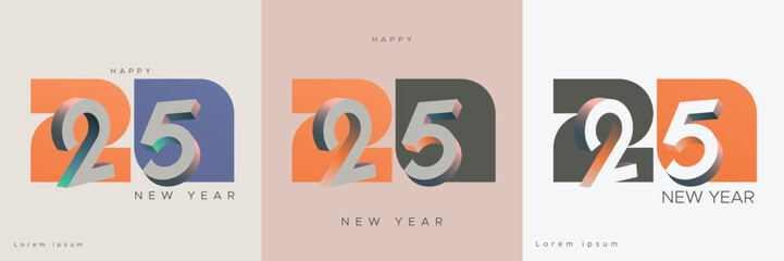 2025 new year logo design concept. 2025 new year design template