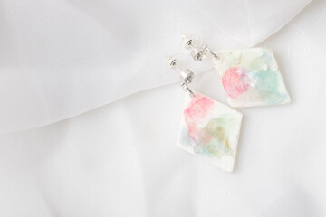 Handmade resin earrings, fashion jewelry