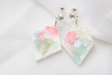 Handmade resin earrings, fashion jewelry