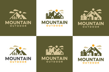 set of mountain logo ,with modern concept , logo design template.
