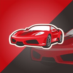 The red sports racing car