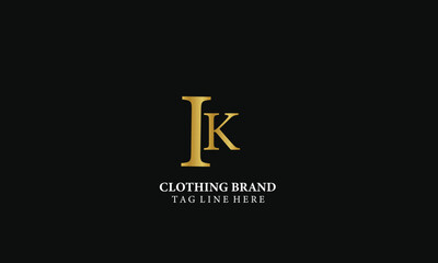 ik logo , clothing logo, letter logo, gold logo,