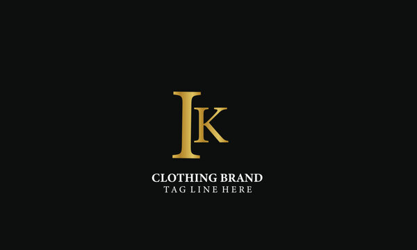 ik logo , clothing logo, letter logo, gold logo,