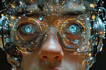 Futuristic Cyborg Vision Close-Up
