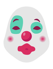 Cartoon clown face mask icon