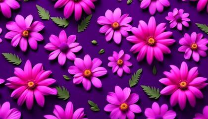 Purple and Pink Flowers Pattern Background
