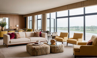 modern living room with fireplace