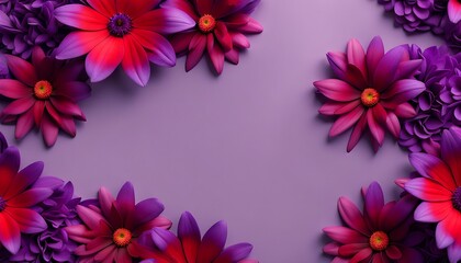 Purple and Red Flowers Pattern Background