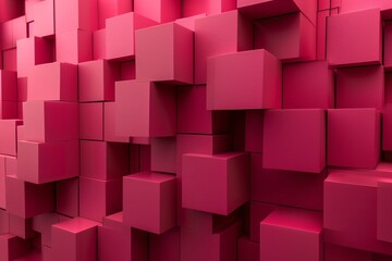 a wall of pink cubes