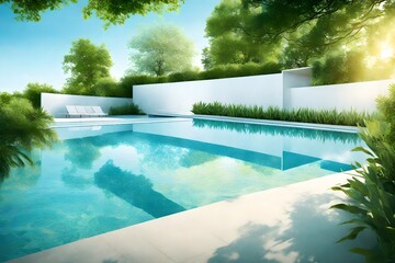 swimming pool in summer