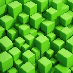 Obraz premium Abstract Green cubes background