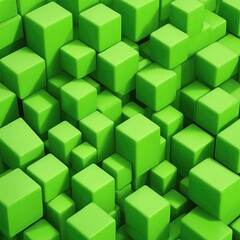 Abstract Green cubes background