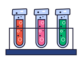 Laboratory bottle flask chemistry biology microscope isolated set. Vector flat graphic design cartoon illustration