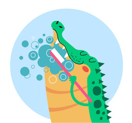 Animals clean teeth cards posters isolated set. Vector flat graphic design cartoon illustration