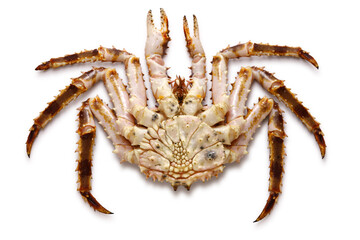 live red king crab belly side isolated on a white background