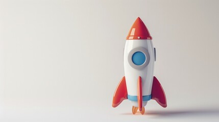 a toy rocket on a white surface