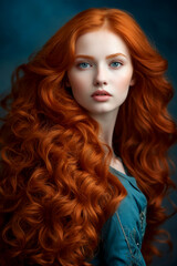 Naklejka premium portrait of a woman with long hair