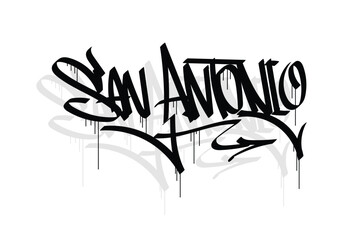 SAN ANTONIO city graffiti tag style - obrazy, fototapety, plakaty