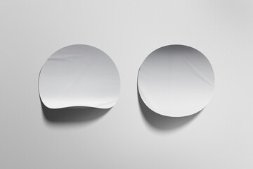 paper sticker label set mockup on white background