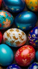 Fototapeta na wymiar Easter colourful eggs background 