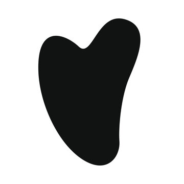 recommend clip art: Guasha icon, Gua sha quartz stone for self-massage and skin care, flat vector illustration isolated on white background. Guasha scraper for spa and alternative medicine , japanese beauty silhouette