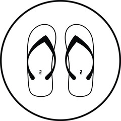 slippers outline icon, minimalistic flat design for web, mobile logo and identity
