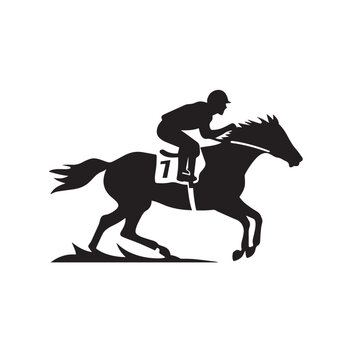 recommend clip art: racing horse with jockey silhouette