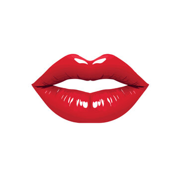 red lip silhouette
