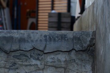 Cracked cement in the house