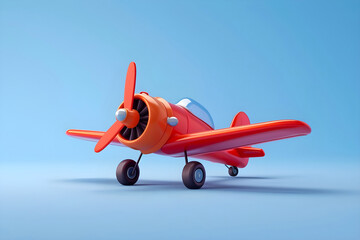Fototapeta premium Minimal Aeroplan with clouds - Ai Generated