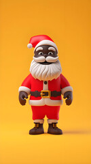 Minimal Black Christmas Santa against soft background - Ai Generated