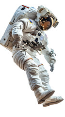 Flying Astronaut floating against white background - Ai Generated