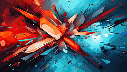 An abstract geometric art on a dark background