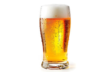 Beer glass over white background - Ai Generated