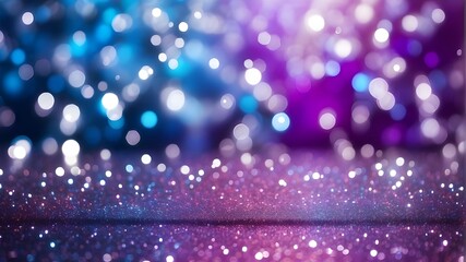 abstract glitter background with purple, blue, and silver lights that is not focused Banner,